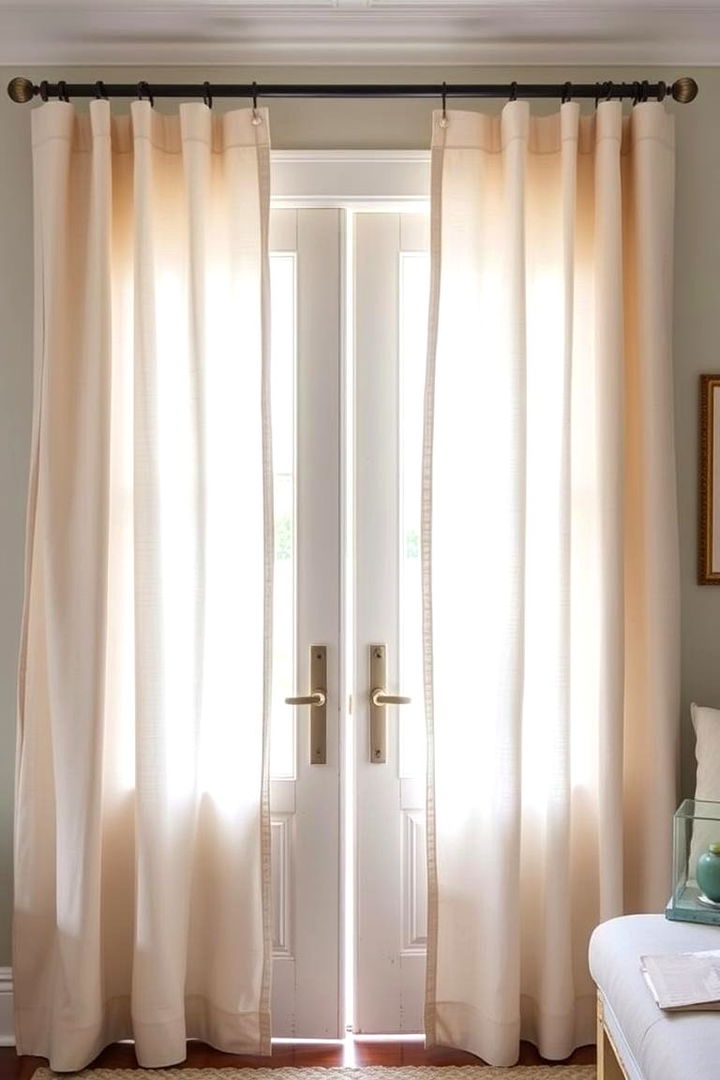 Coastal Linen Styles - 22 French Door Curtain Ideas