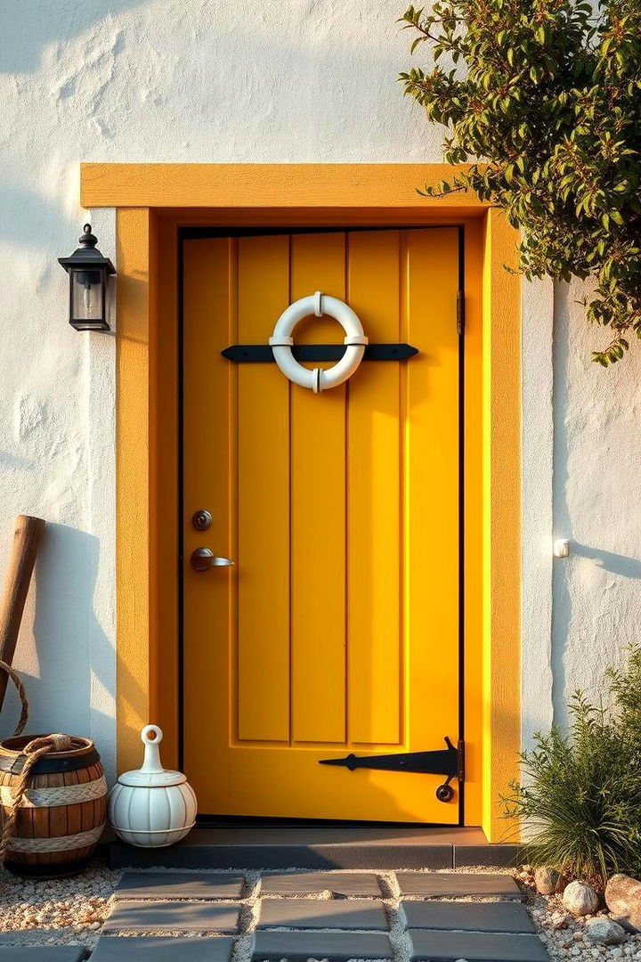 Coastal Mustard Yellow Vibes - 22 Mustard Yellow Front Door Ideas