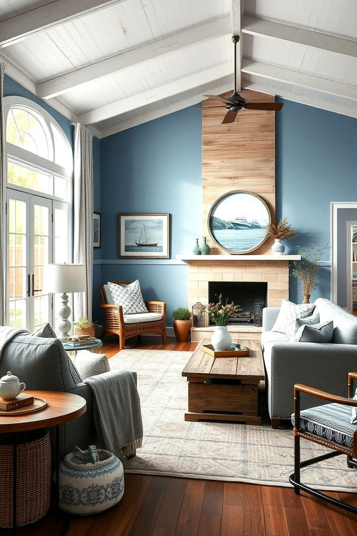 Coastal Nautical Retreat - 22 Blue and Grey Living Room Ideas