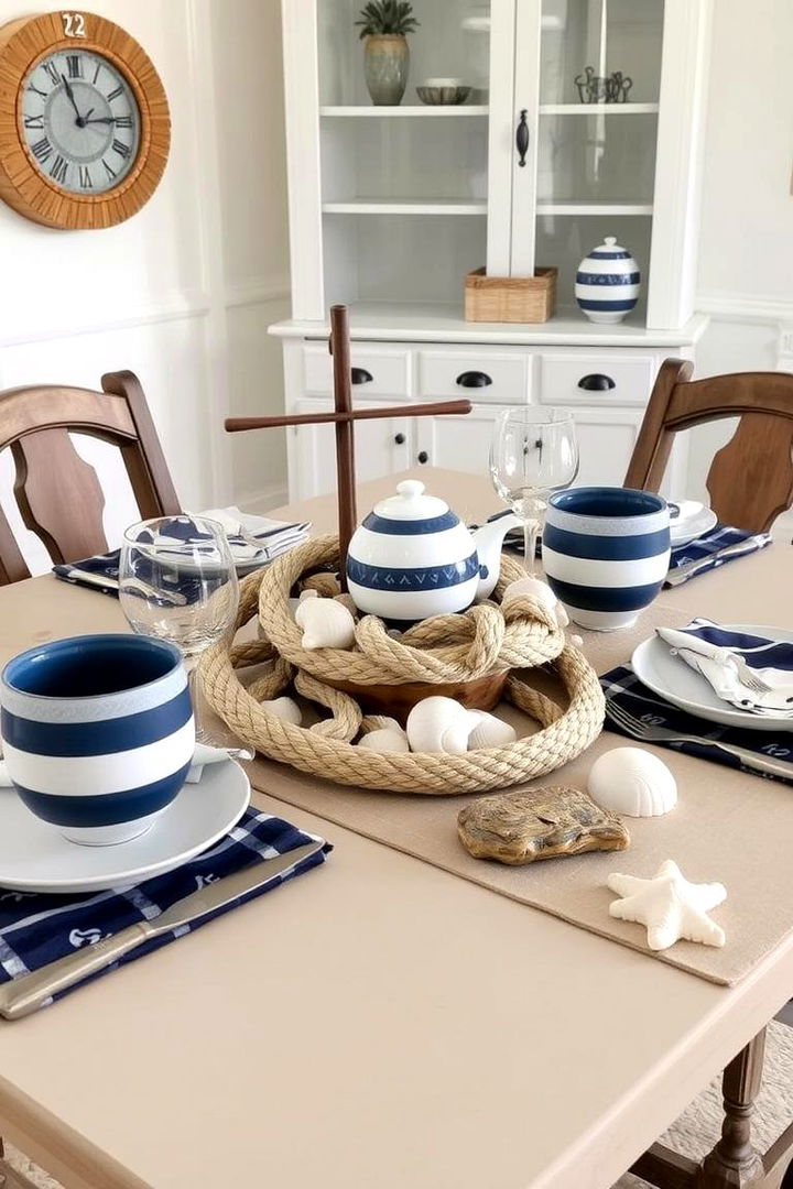 Coastal Nautical Tablescape - 22 Tablescape Ideas