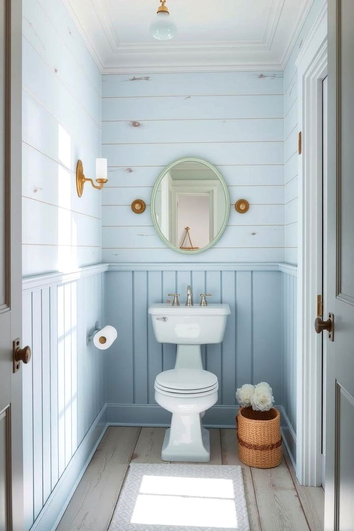 Coastal Nautical Theme - 22 Powder Room Wainscoting Ideas