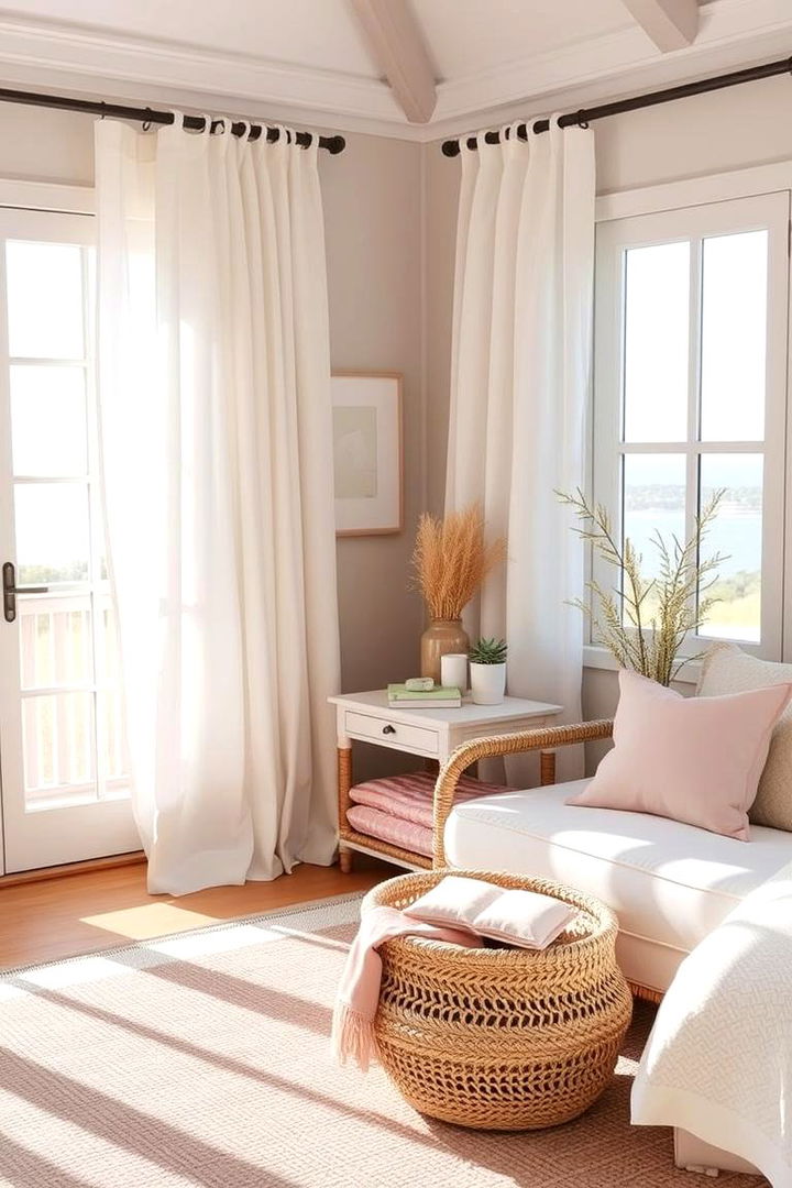 Coastal Pastel Touch - 22 Pink and White Bedroom Ideas