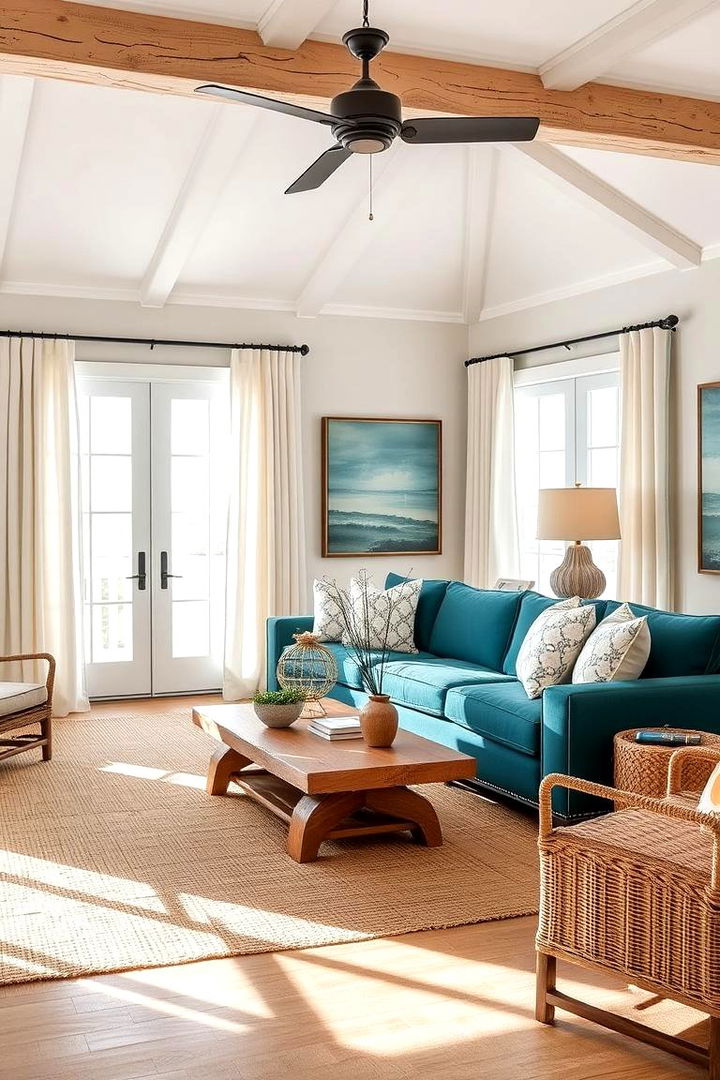 Coastal Relaxation Retreat - 22 Teal Couch Living Room Ideas