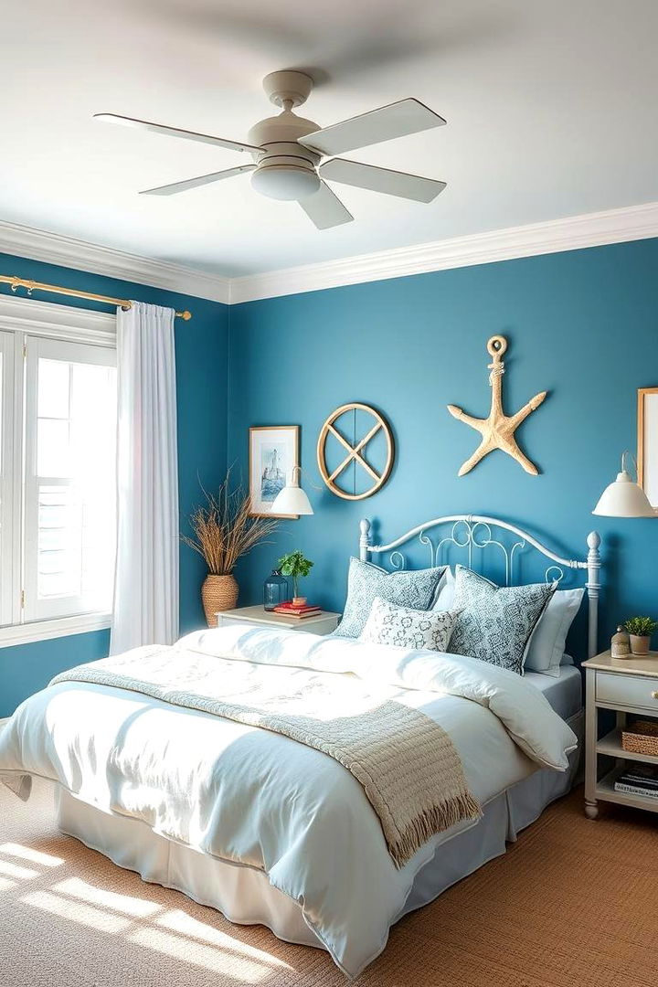 Coastal Relaxation Themes - 22 Blue and Gold Bedroom Ideas
