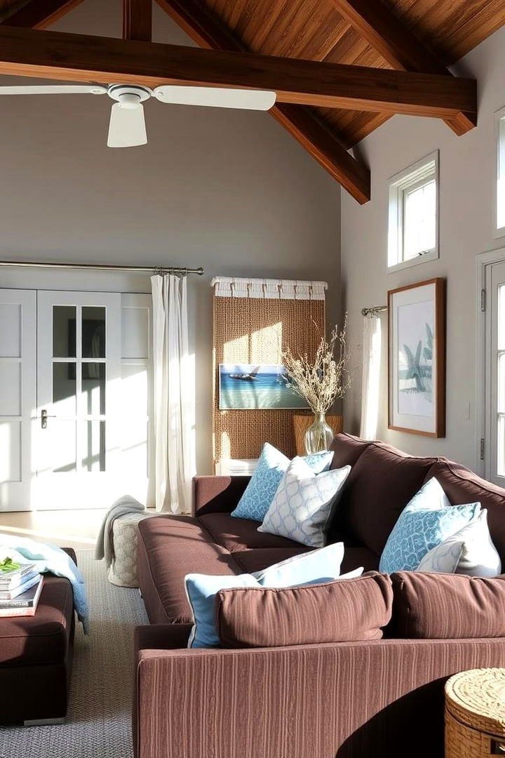 Coastal Retreat Ambiance - 22 Dark Brown Couch Living Room Ideas