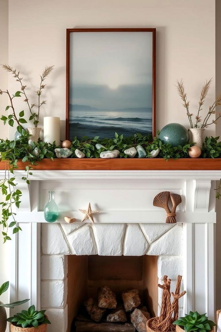 Coastal Sea Glass Infusion - 22 Mantel Garland Ideas