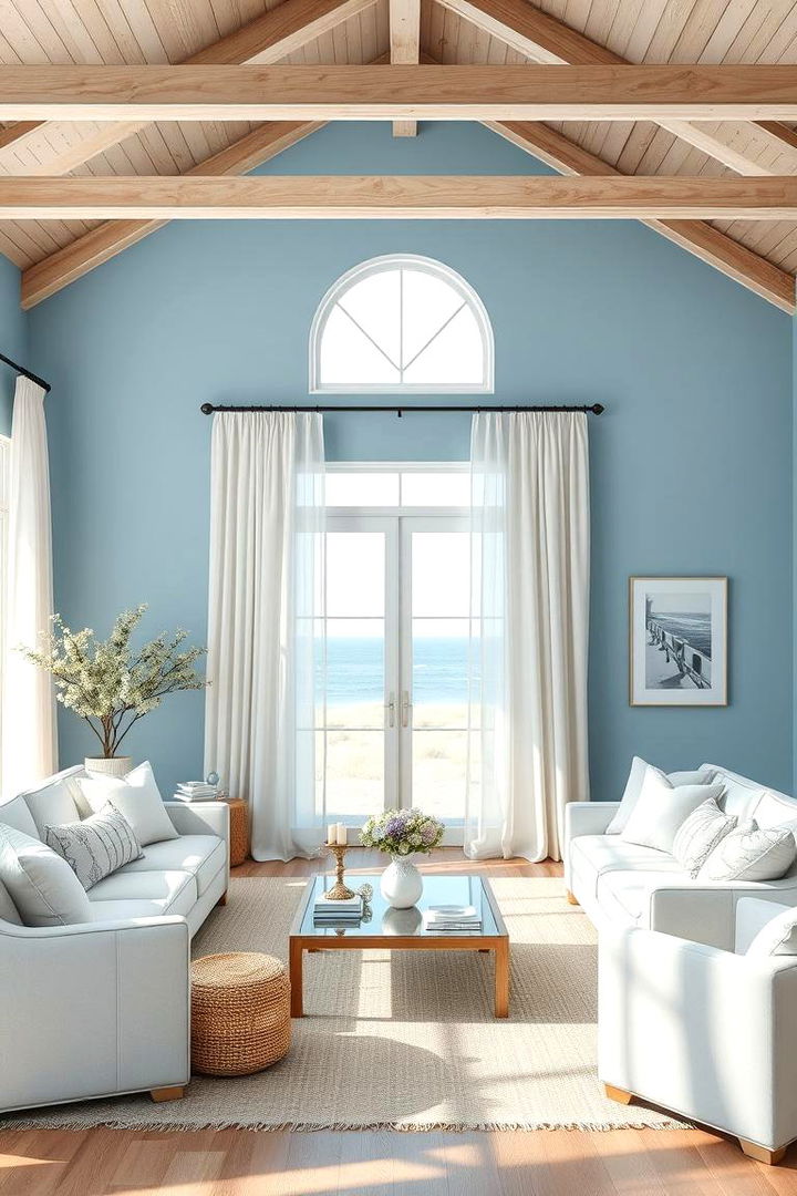 Coastal Sky Blue Elegance - 22 Blue Living Room Ideas