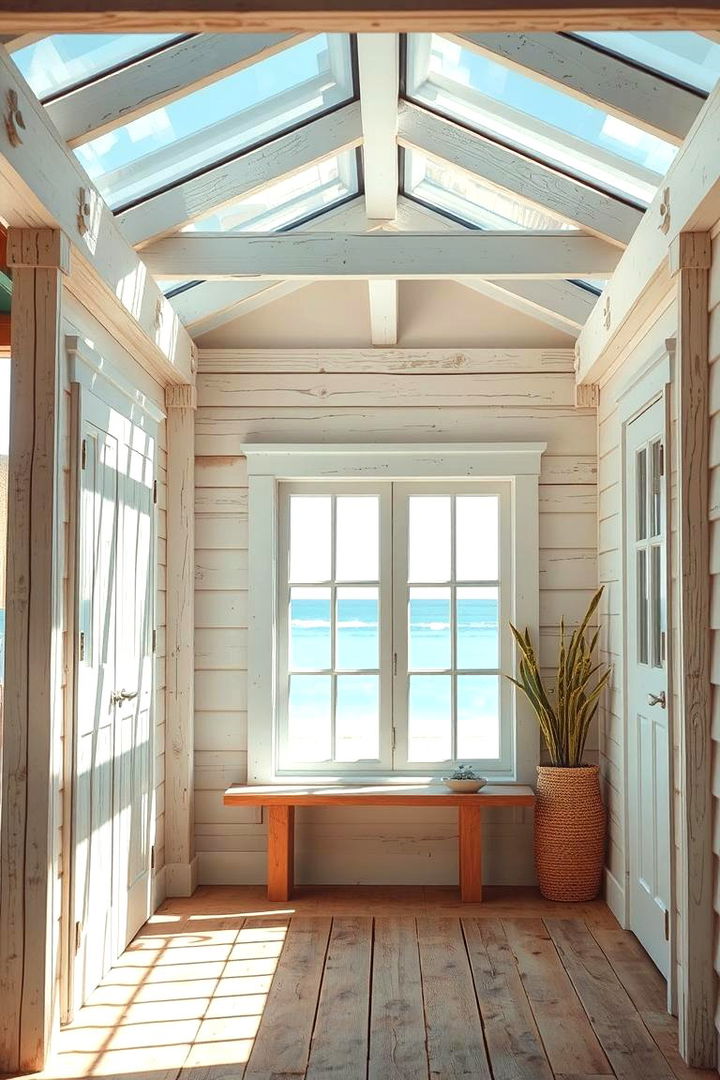 Coastal Themed Sunlit Enclosure - 22 Hot Tub Enclosure Ideas