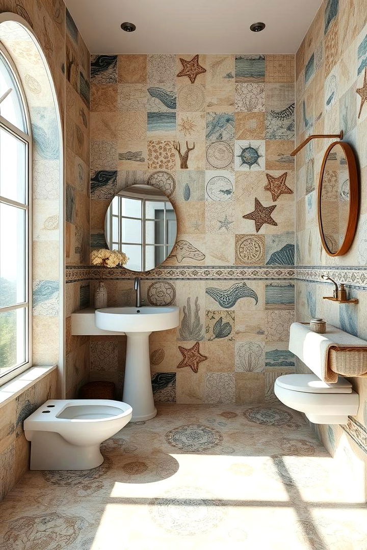 Coastal Tile Patterns - 22 Coastal Bathroom Ideas