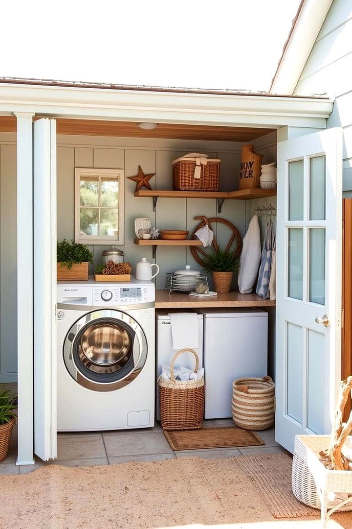 Coastal Vibe Outdoor Laundry Design - 22 Outdoor Laundry Area Design Ideas