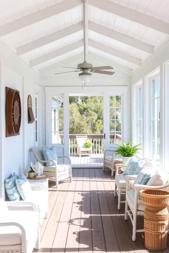 Coastal Vibes Calm - 22 Sunroom and Deck Combo Ideas