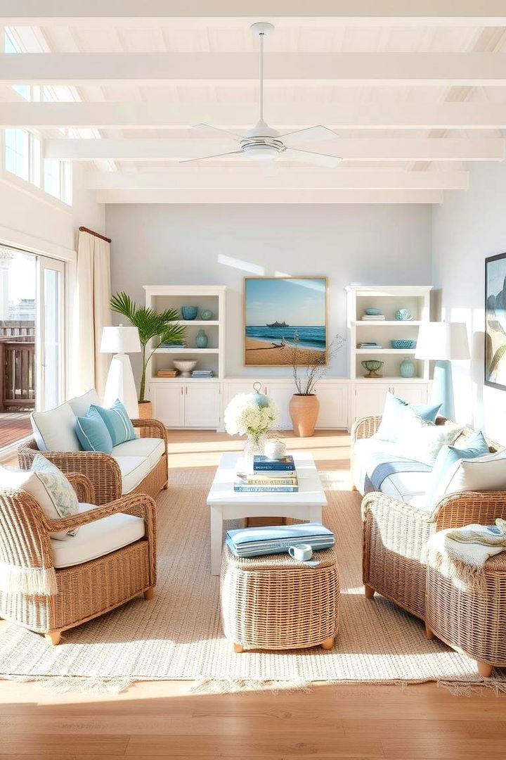 Coastal Vibes Design - 22 Preppy Living Room Ideas