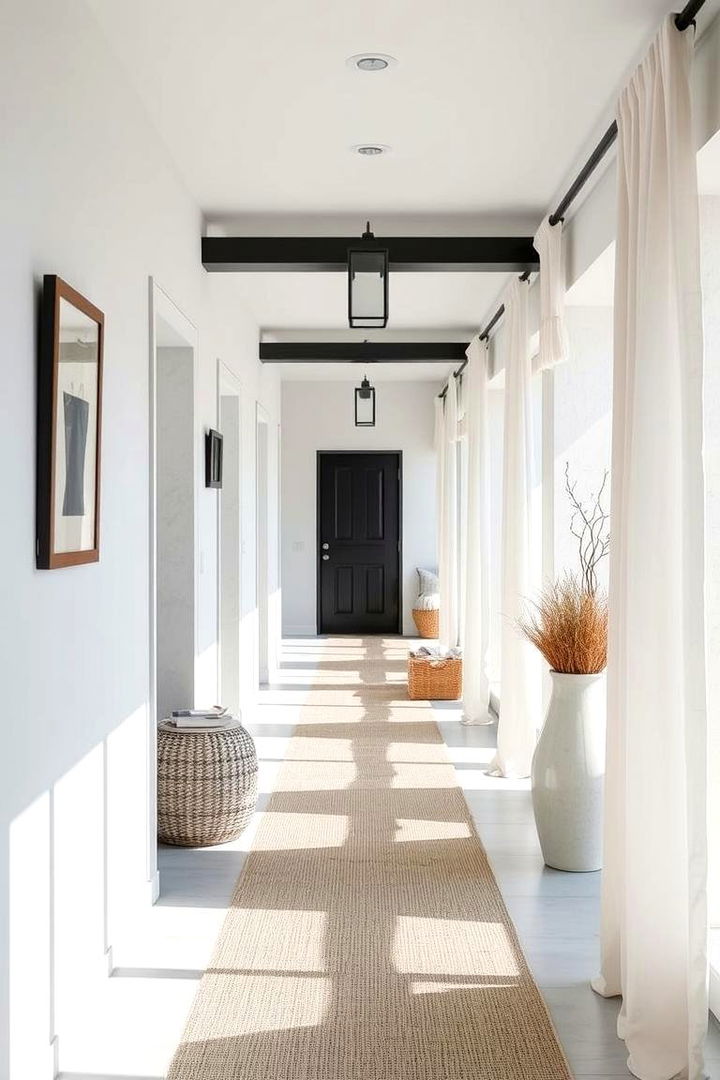 Coastal Vibes with Black Elements - 22 Black Hallway Ideas
