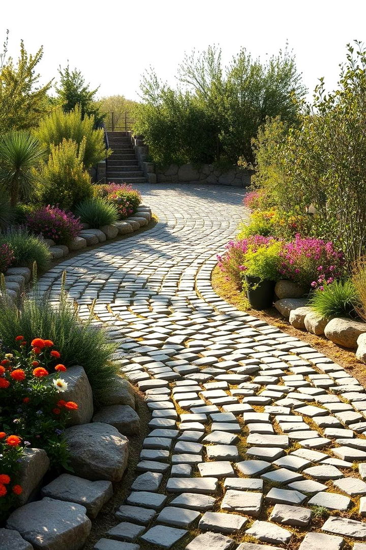 Cobblestone Driveway with Natural Surroundings - 22 Cottagecore House Exterior Ideas