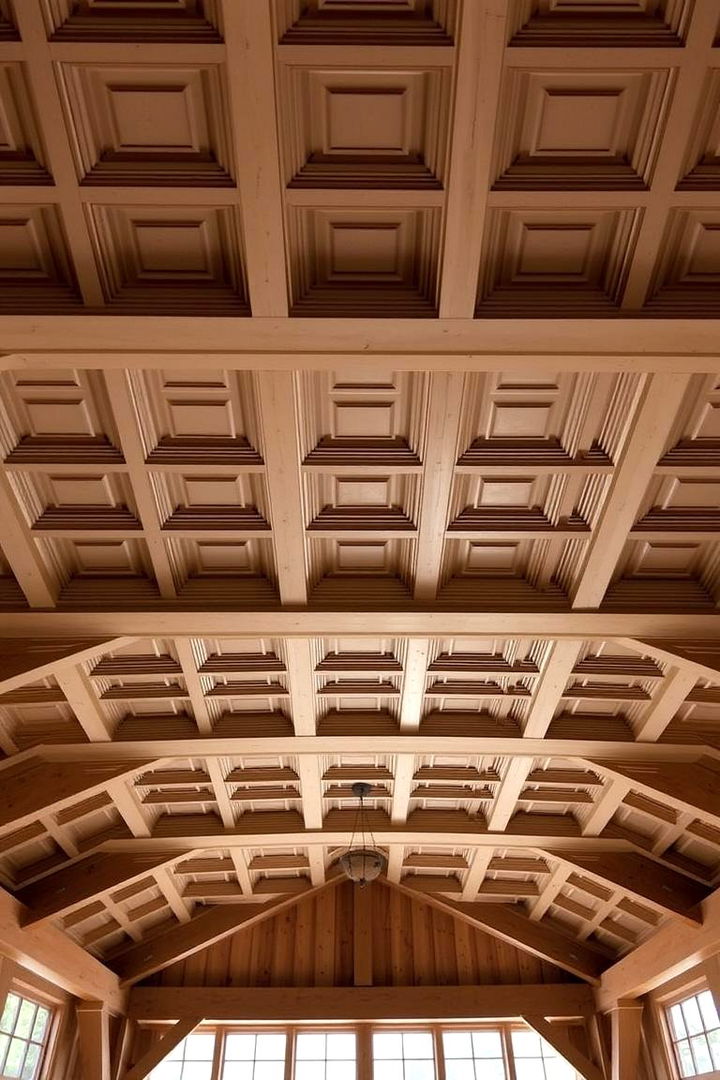 Coffered Ceiling Charm - 22 Shed Ceiling Ideas