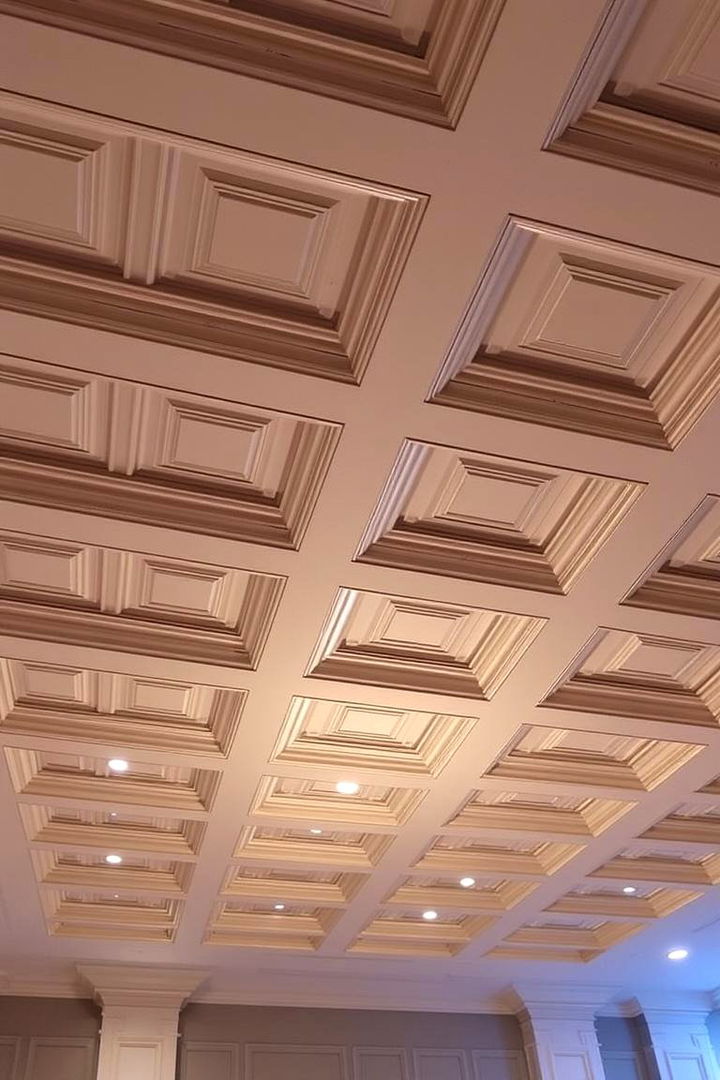 Coffered Ceiling Charm - 22 Basement Ceiling Ideas