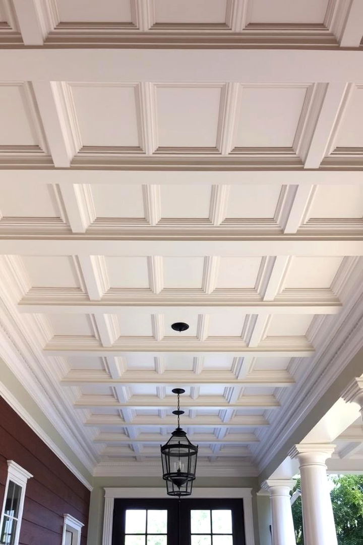 Coffered Ceiling Elegance - 22 Porch Ceiling Ideas