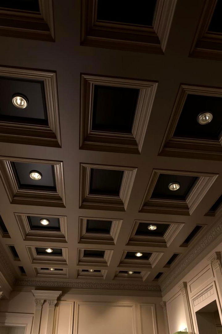 Coffered Ceiling Sophistication - 22 black ceiling ideas
