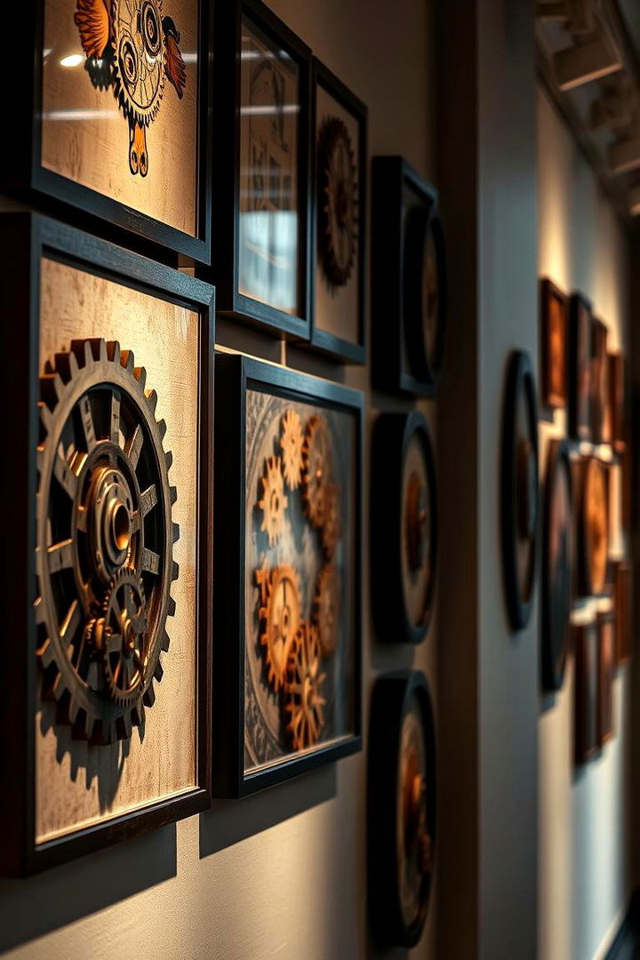 Cogwheel Accented Artwork - 22 Steampunk Living Room Ideas
