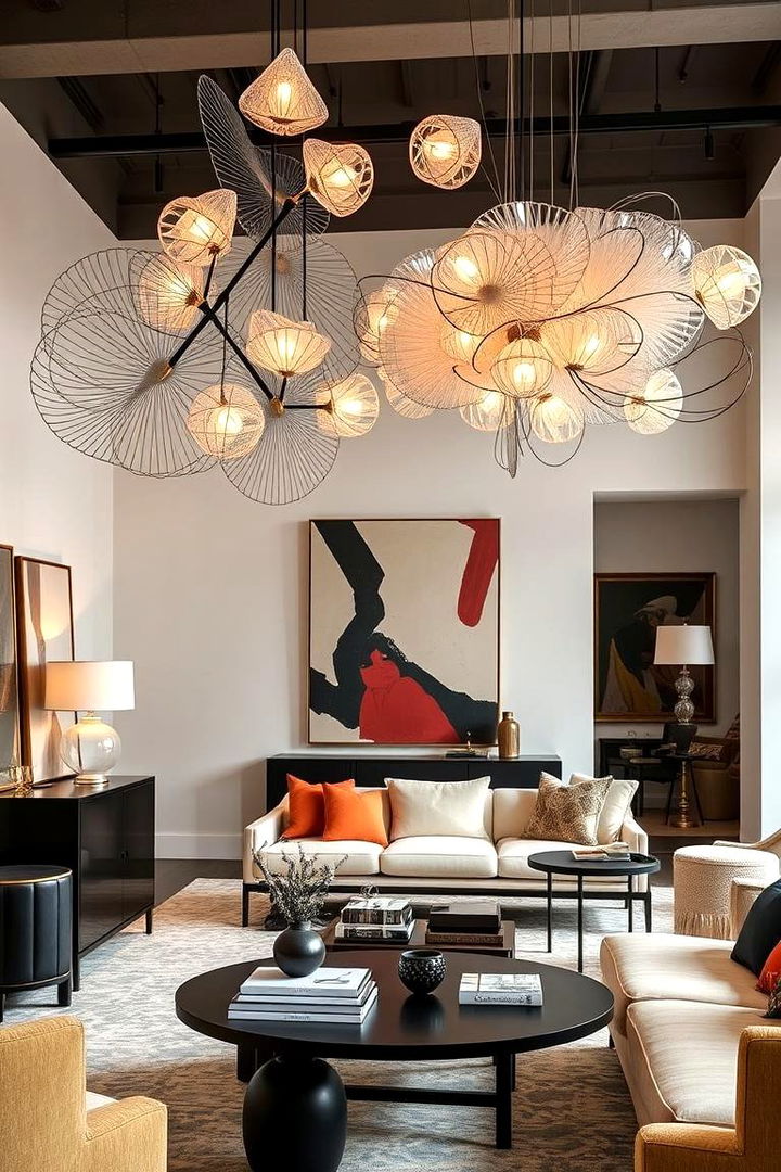 Cohesive Design with Sculptural Pieces - 22 Living Room Dining Room Combos