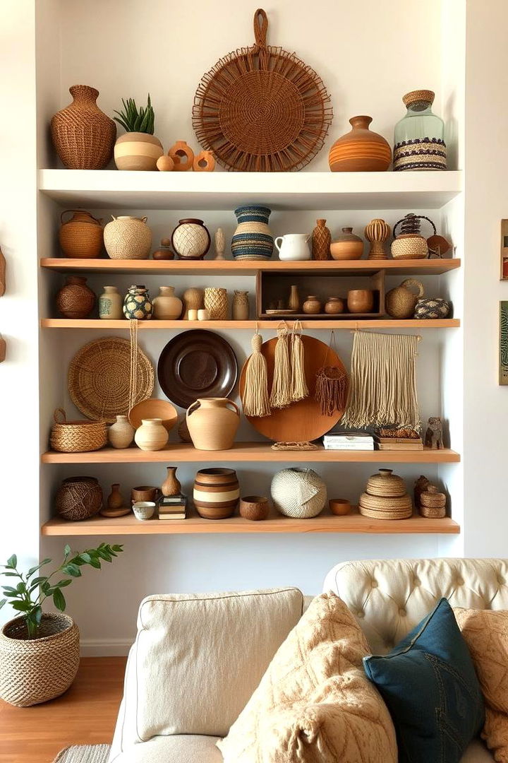 Collaborative Crafts Display - 22 Southwestern Living Room Ideas