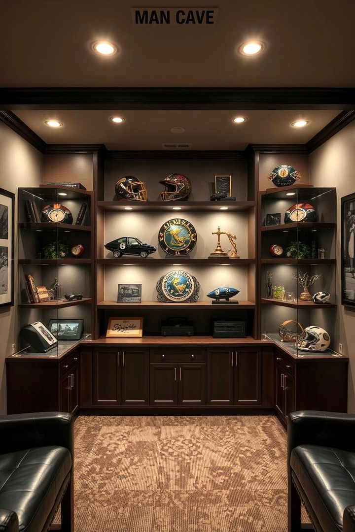Collectors Display Nook - 22 Man Cave Living Room Ideas