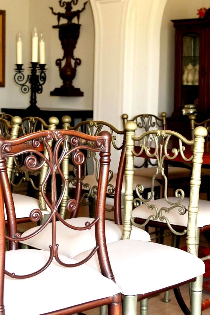 Colonial Wrought Iron Details - 22 Colonial Dining Room Ideas
