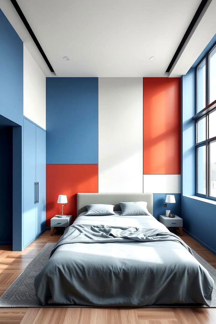 Color Block Walls - 22 Girls Blue Bedroom Ideas