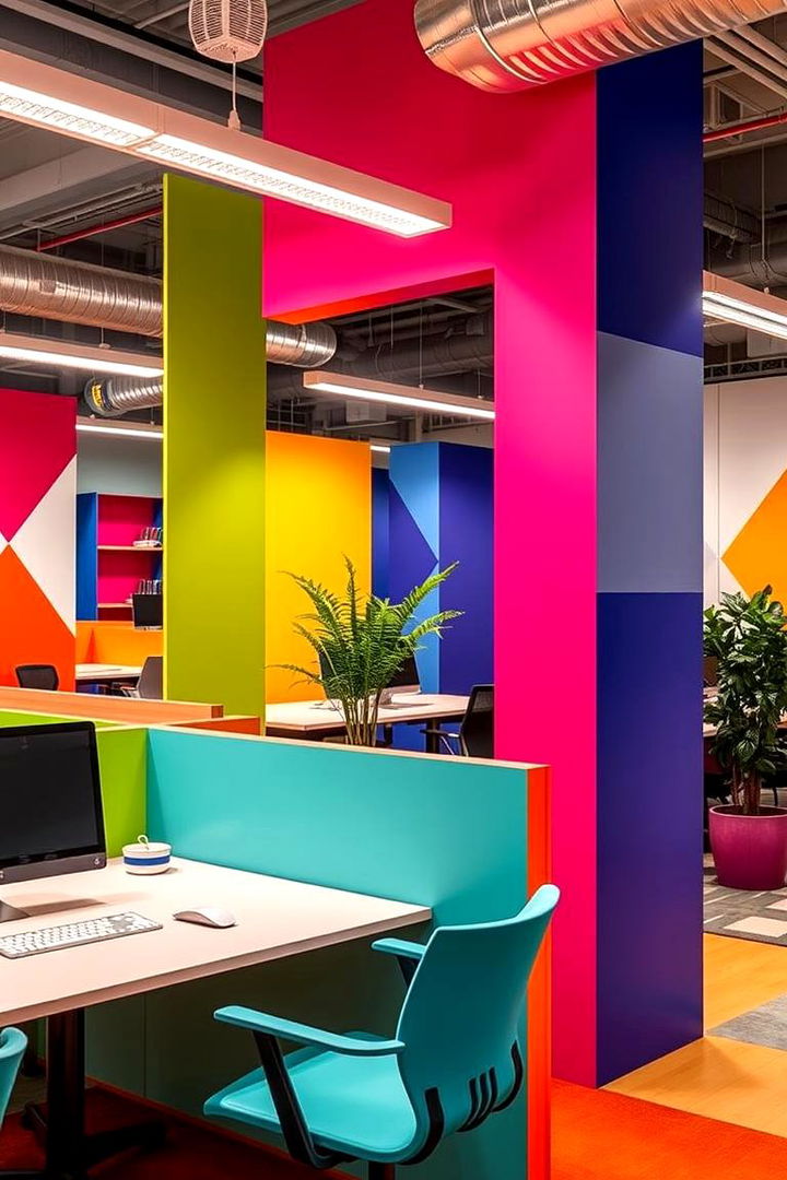 Color Blocked Dynamics - 22 Home Office Background Ideas