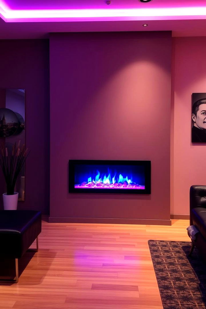 Color Changing Ambient Electric Fireplace - 22 Electric Fireplace Ideas