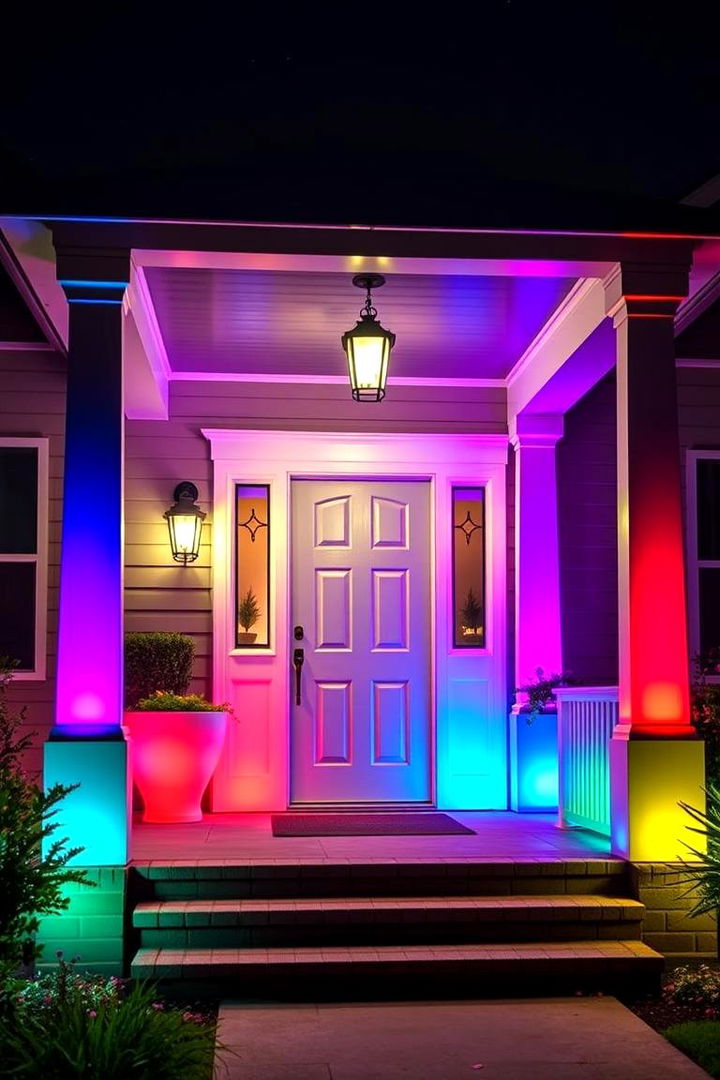 Color Changing Extravaganza - 22 Front Porch Lighting Ideas