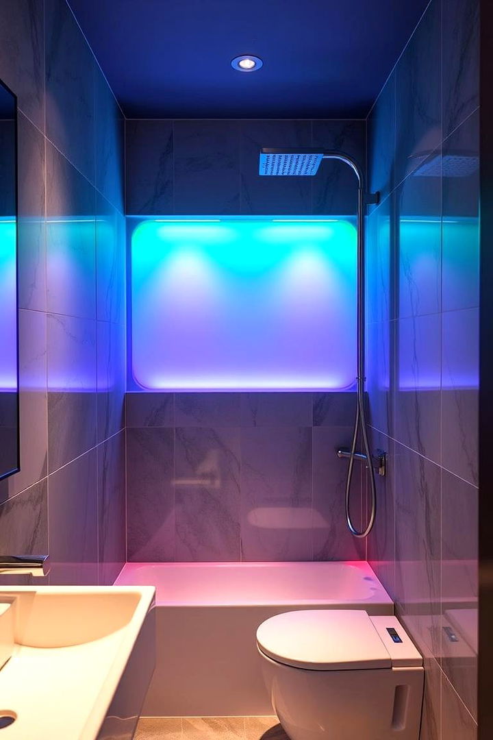Color Changing LED Fixtures - 22 Small Bathroom Lighting Ideas