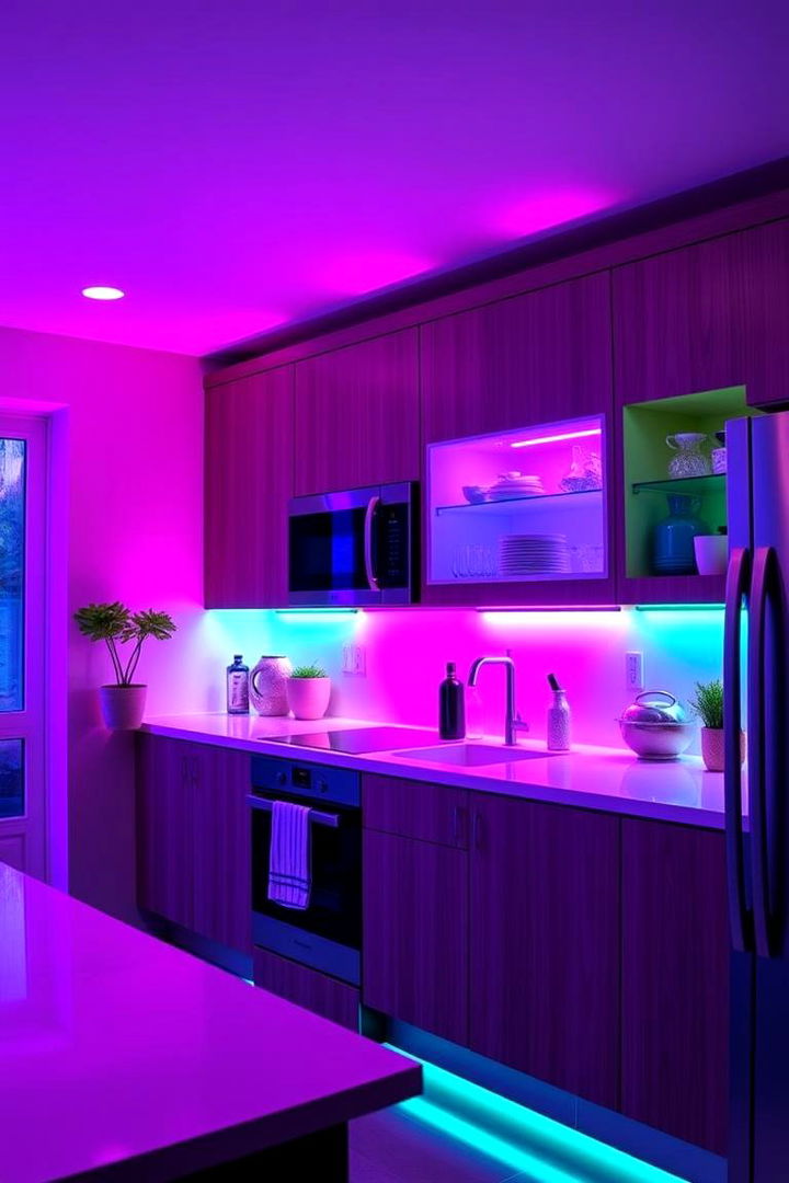 Color Changing LED Lights - 22 Cabinet Lighting Ideas