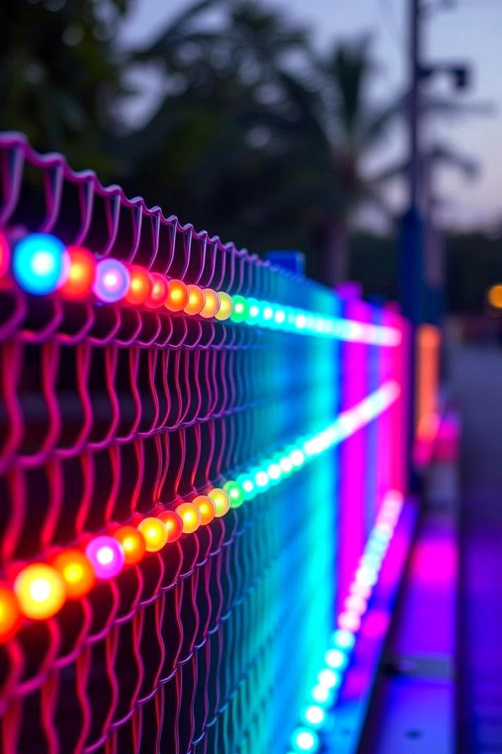 Color Changing LED Lights - 22 Fence Lighting Ideas