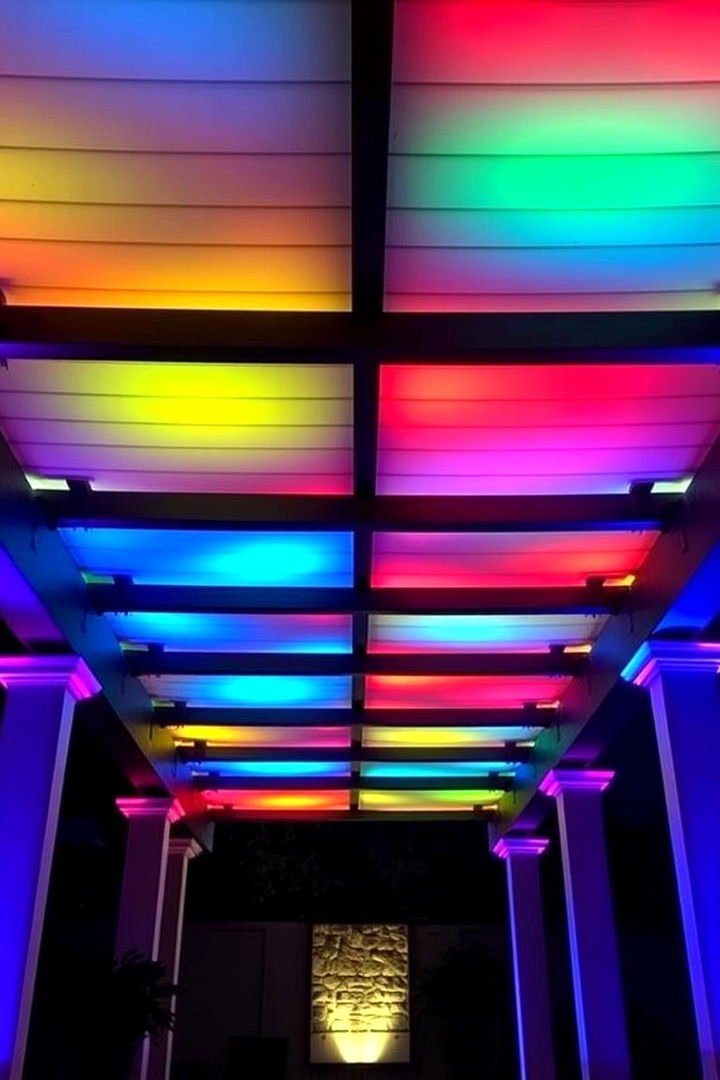 Color Changing LED Systems - 22 Pergola Lighting Ideas