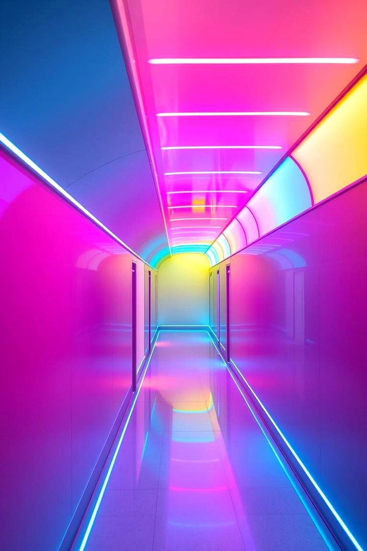 Color Changing LEDs Mood Transformations - 22 Narrow Hallway Lighting Ideas