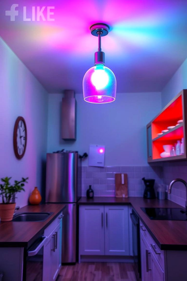 Color Changing LEDs for Creativity - 22 Small Kitchen Lighting Ideas
