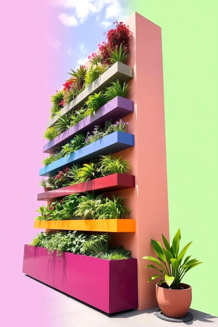 Color Coded Vertical Garden - 22 Vertical Garden Ideas