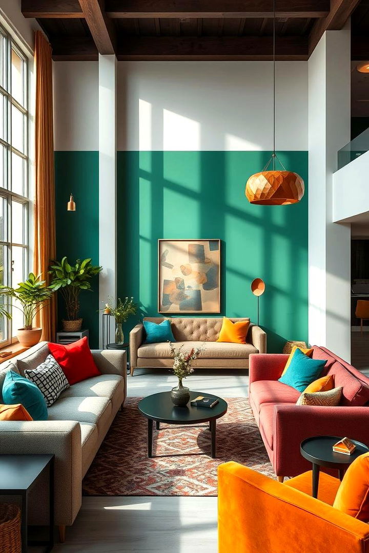 Color Contrast Combinations - 22 Mismatched Sofas in Living Room Ideas