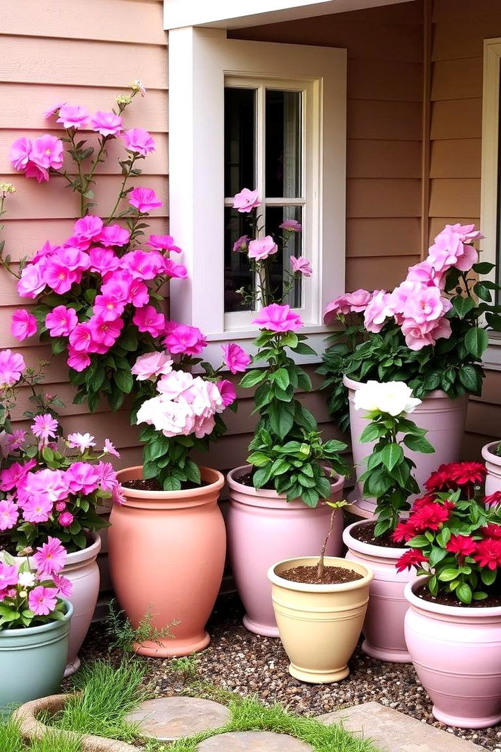 Color Coordinated Garden Corner - 22 Corner Garden Ideas With Pots
