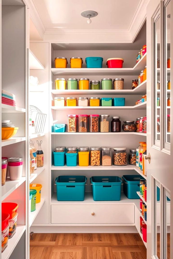 Color Coordinated Walk In Pantry - 22 Walk in Pantry Ideas
