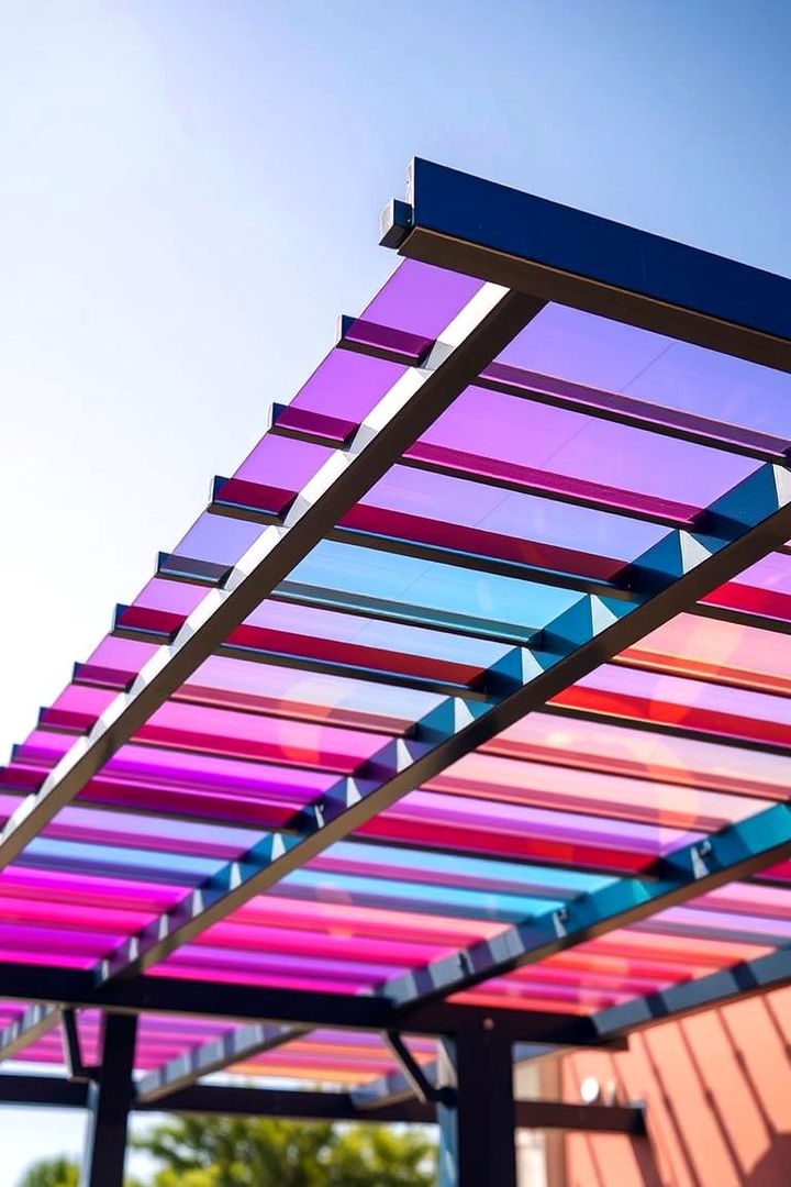 Color Tinted Glass Roof - 22 Pergola Roof Ideas