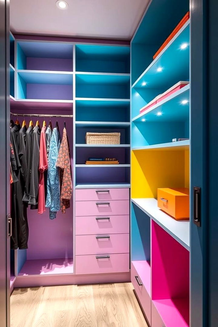 Colored Painted Shelves for a Pop of Personality - 22 Closet Shelving Ideas