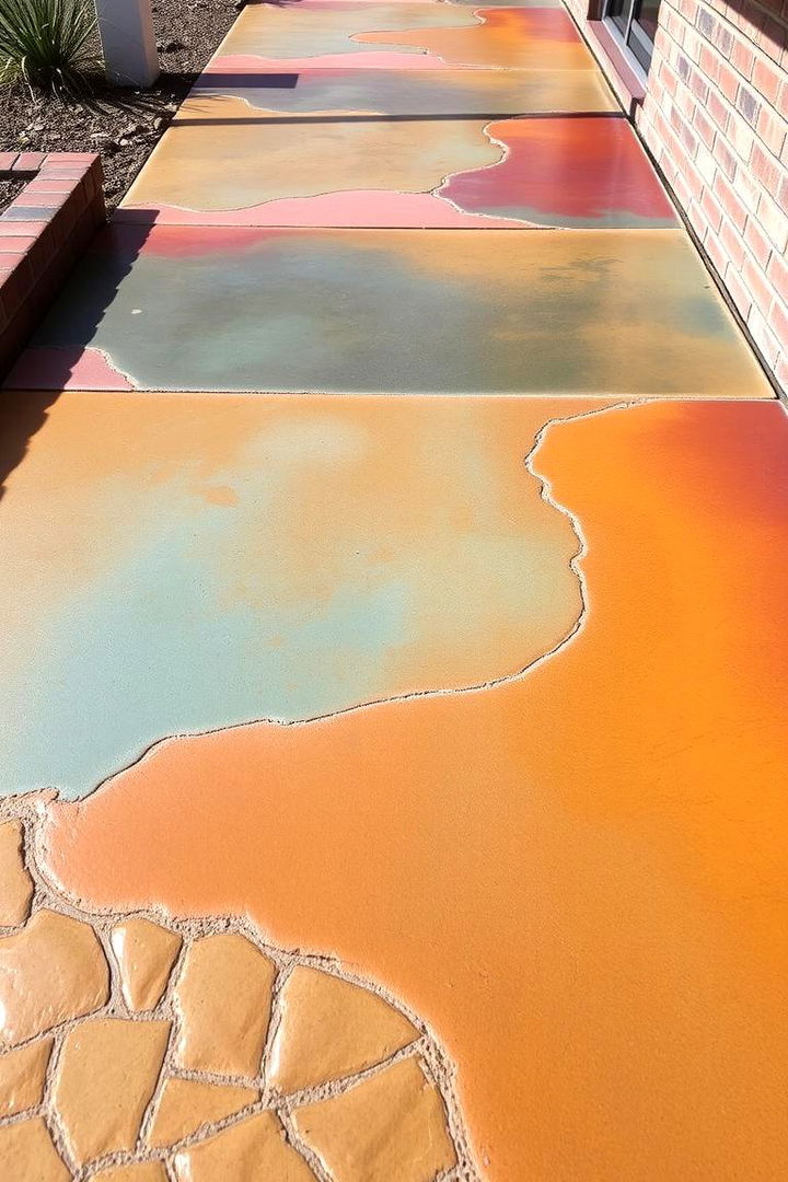 Colored Stained Concrete - 22 Concrete Walkway Ideas