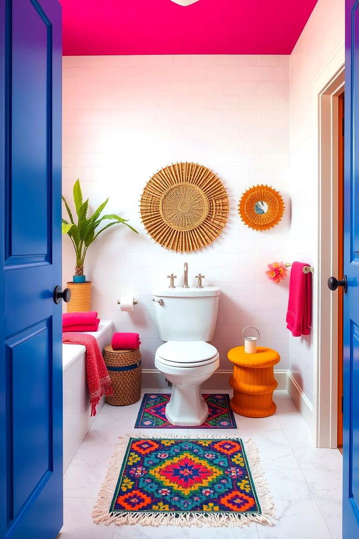 Colorful Accent Pieces - 22 Bathroom Staging Ideas