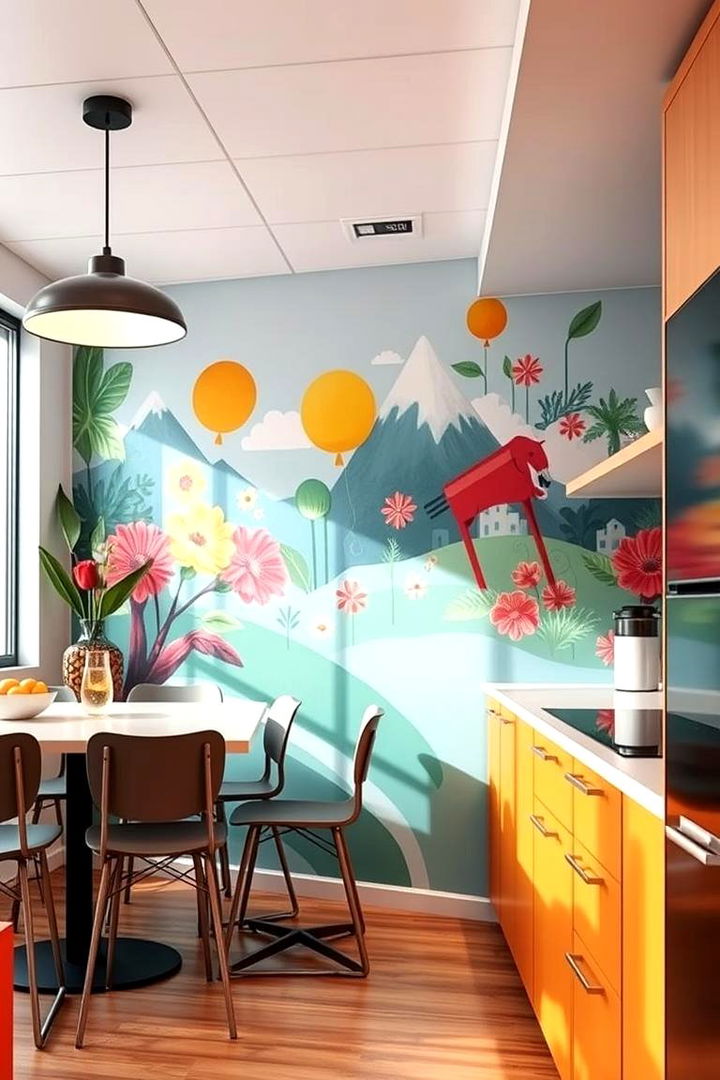 Colorful Accent Walls - 22 Office Kitchen Ideas