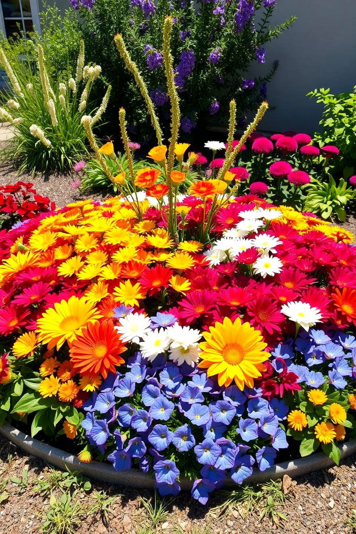 Colorful Annual Round Bed - 22 Round Garden Bed Ideas