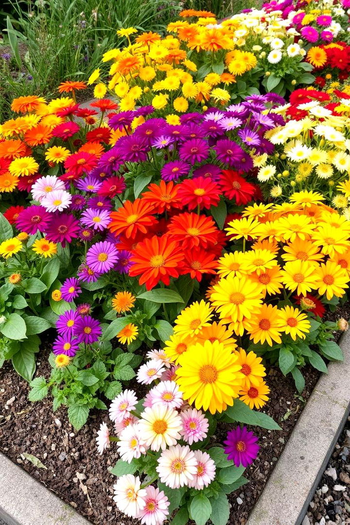 Colorful Annuals Arrangement - 22 Small Front Yard Landscaping Ideas