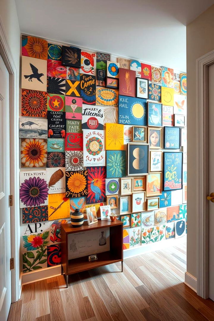 Colorful Art Collage - 22 Entryway Wall Ideas