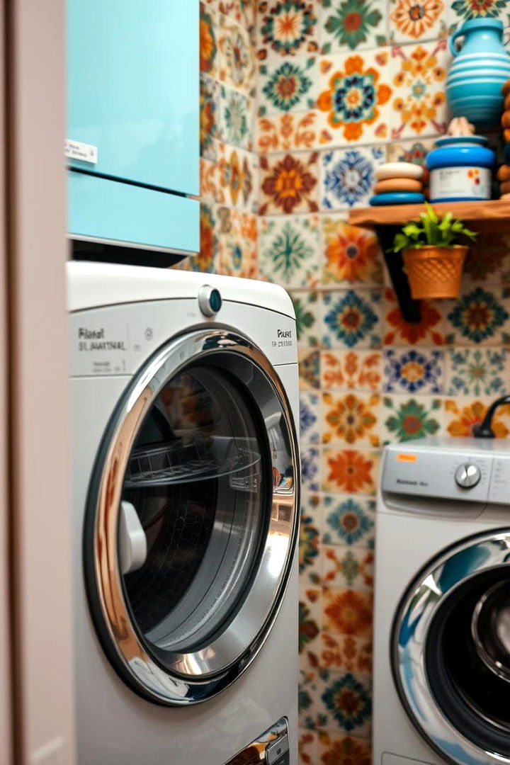 Colorful Artisan Tiles - 22 Laundry Room Backsplash Ideas